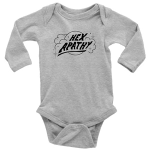 Hex Apathy Infant Long Sleeve Bodysuit - 5 Colors Available (black print)