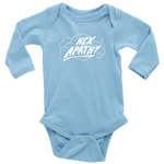 Load image into Gallery viewer, Hex Apathy Infant, Long Sleeve Bodysuit - 5 Colors Available (white print)
