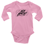 Load image into Gallery viewer, Hex Apathy Infant Long Sleeve Bodysuit - 5 Colors Available (black print)
